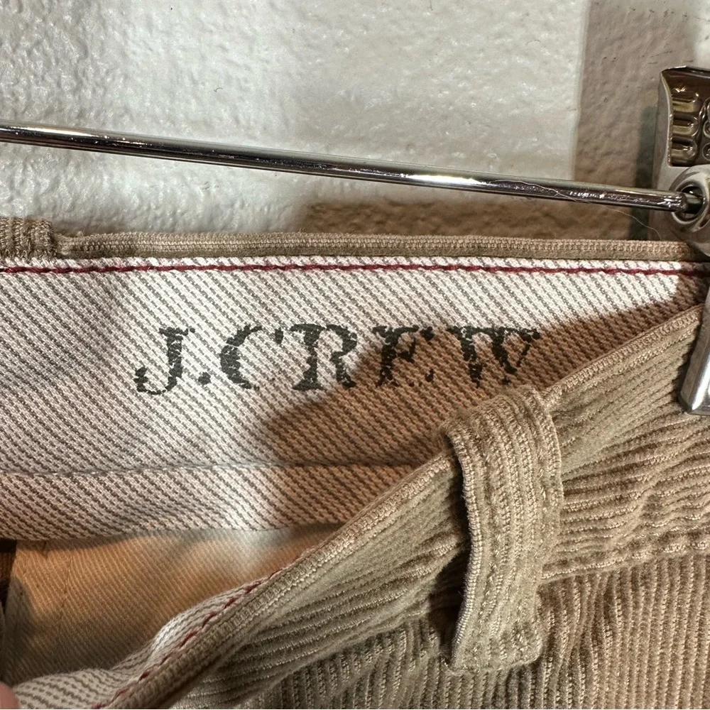 J.CREW Men's 36 X 32 Regular Brown Flat Front Vintage Cords